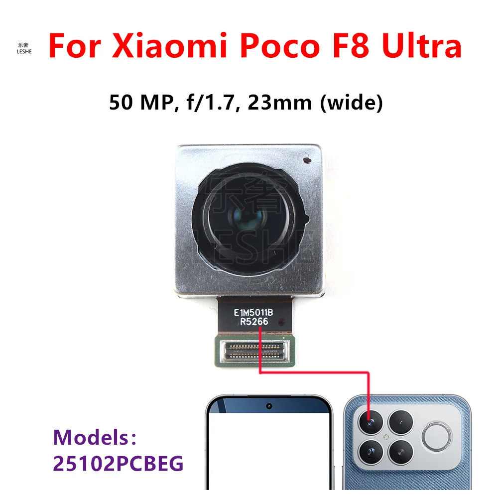 50mp-rear-wide-camera-for-xiaomi-poco-f8-ultra-big-main-back-camera-backside-view-flex-cable-smartphone-repair-parts
