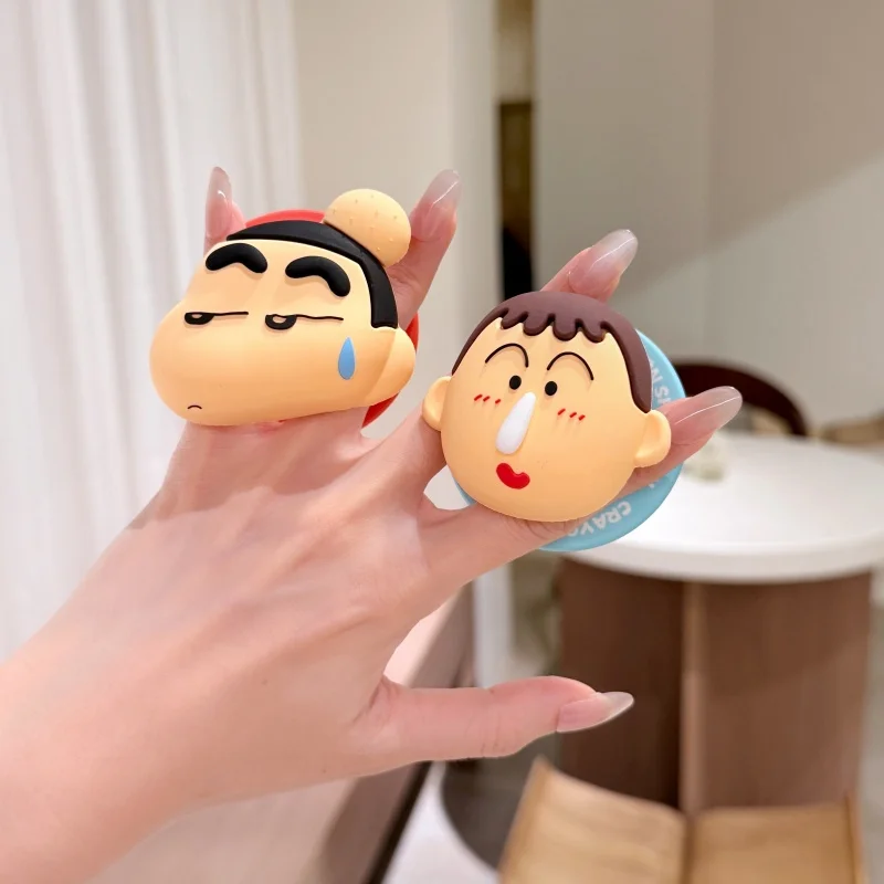 

Cute Anime Cartoon Crayon Shin-chan snot Boochan Magnetic Holder Case For iPhone 17 16 15 pro Max Phone Universal Magnetic Stand