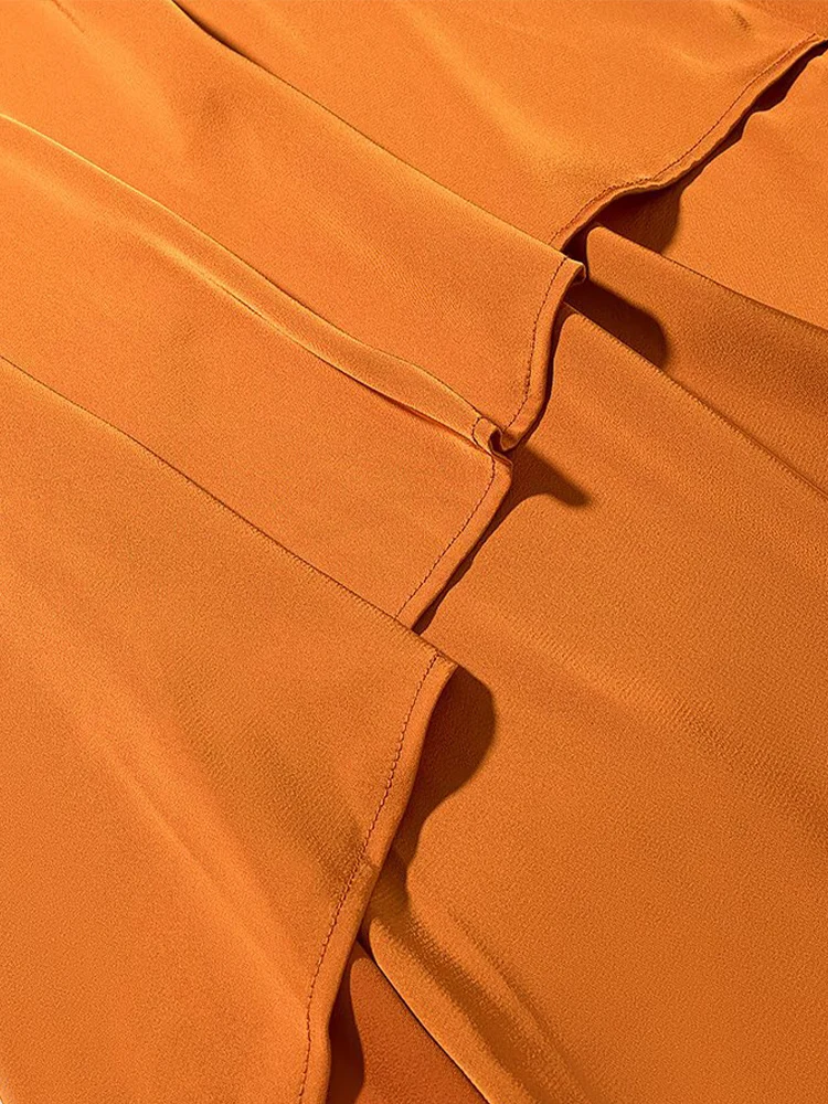 Europese en Amerikaanse stijl herfst nieuwe modetrend temperament dameskleding accessoires satijnen textuur midi lange jurk