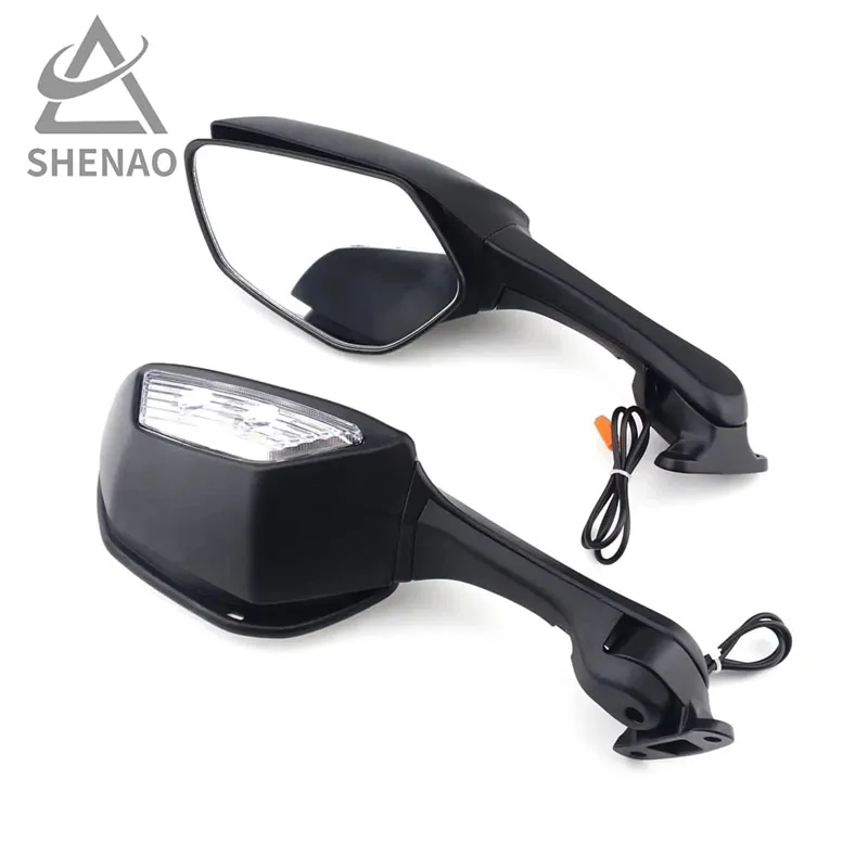 Motorcycle LED Rearview MIrror with LED Turn Signal Light Side Mirrors For Ninja ZX 10R ZX-10R 2011-2015 2016-2020 H2 2014-2015 image 6