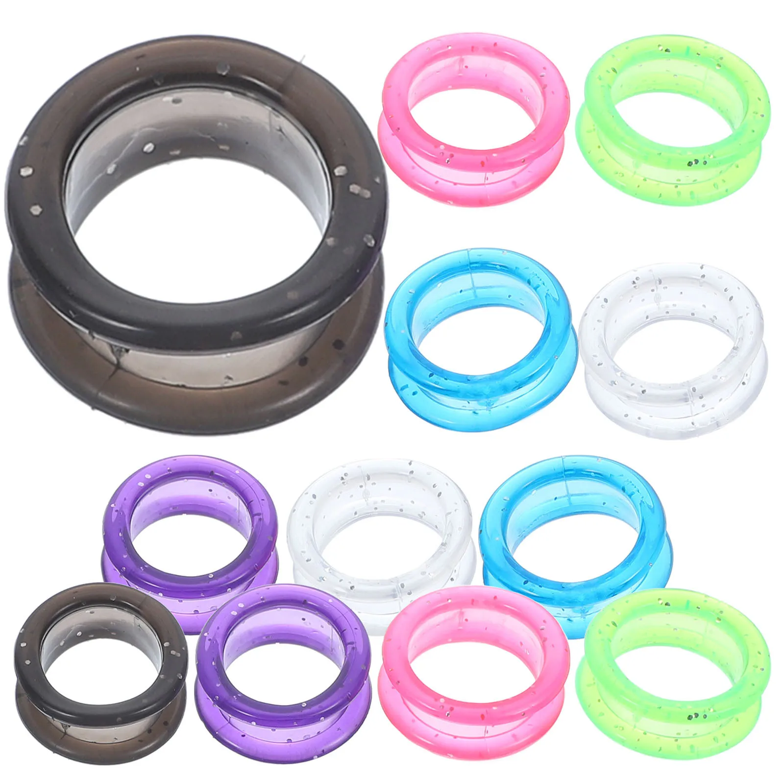 Tesoura anéis de dedo 12 pçs anel protetor de silicone para desbaste tesouras ferramentas de aliciamento colorido handheld acessório de cuidados com animais de estimação