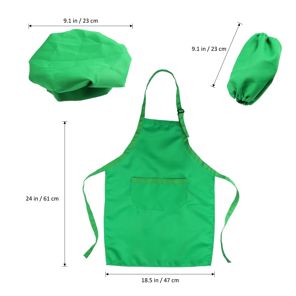 Kids Wine Red Thicken Apron Hat Cuff Cooking Baking Role Play Costume For Children 7-13 Years Kitchen Gift Playset