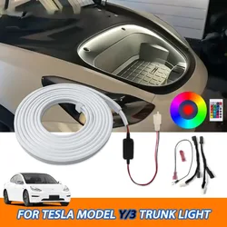 For Tesla Model 3/Y 2.3M 2.5M Flexible Front Trunk Light Bar LED Lamp Tube Decorative Light Front Trunk LED Strip Light Kit