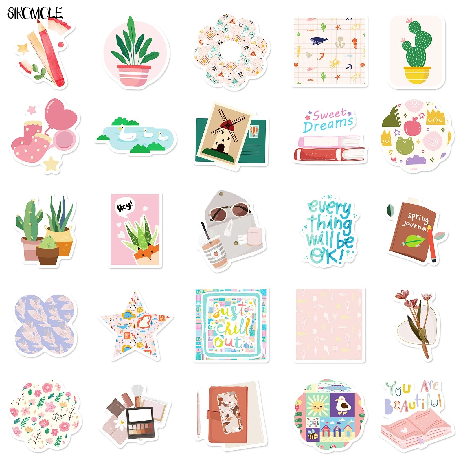 10/30/50 قطعة Kawaii لطيف ملصق Vsco لايف الكتابة على الجدران ملصقات جماليات INS ملصق مائي المحمول الهاتف الأمتعة سجل القصاصات سيارة ملصق