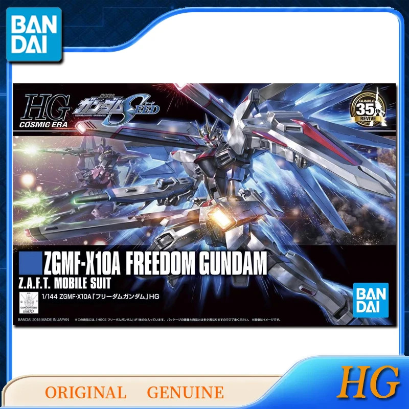 Bandai-Figuras de Ação Anime Brinquedos para Crianças, Original Genuíno, Modelo Colecionável, Enfeites Presente, HG, ZGMF-X10A