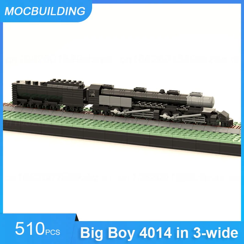 MOC Building Blocks Big Boy 4014 in 3-wide Train 1:27 Scale Model Brick Assembly Transportation Display Xmas Toys Gifts 510PCS