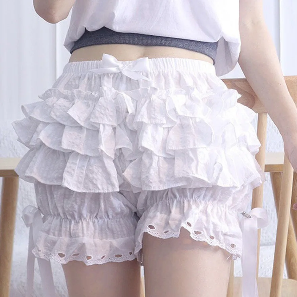 

Fashion Pleated Safety Short Pants Bow Knot JK Lolita Panties Breathable Elastic Petticoat Underpants Summer