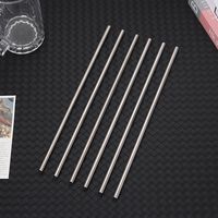 6Pcs Silver Stainless Steel Water Cup Straw 8mm Reusable Straight Bent Cup Straw Durable Drinking Replacement Straw