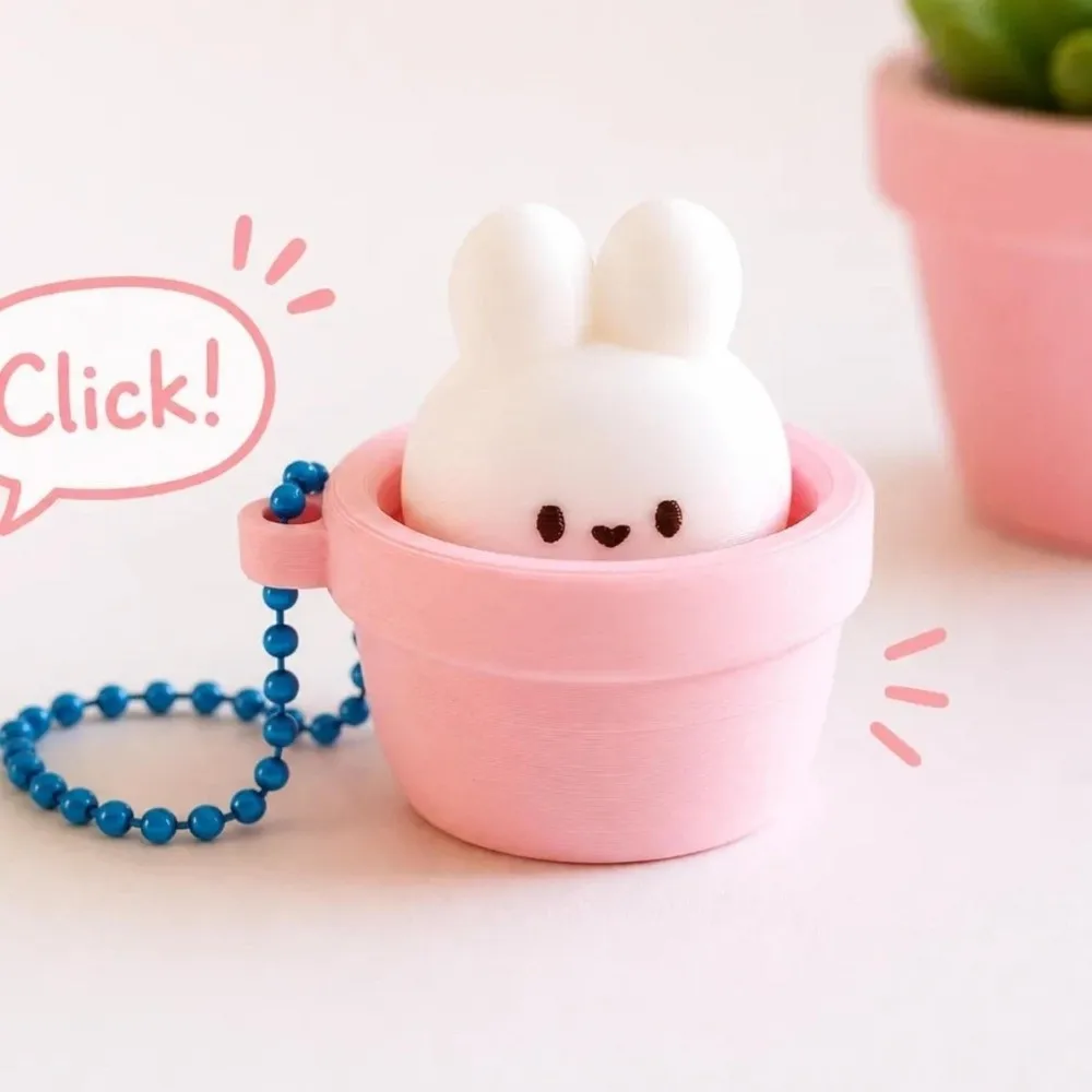 Finger Button Clicker Fidget Keychain Cartoon Animals Soft Slow Rebound Clicking Pressure Relief Funny Cute
