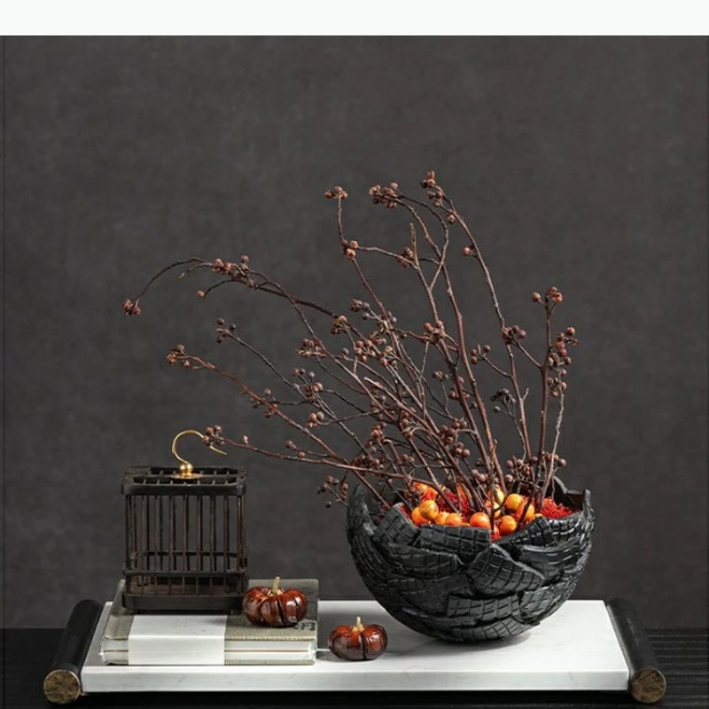 Geometric Hollow Metal Crafts Moon Floral Arrangement Accessories Meniscus Full Moon Metal Figurine Home