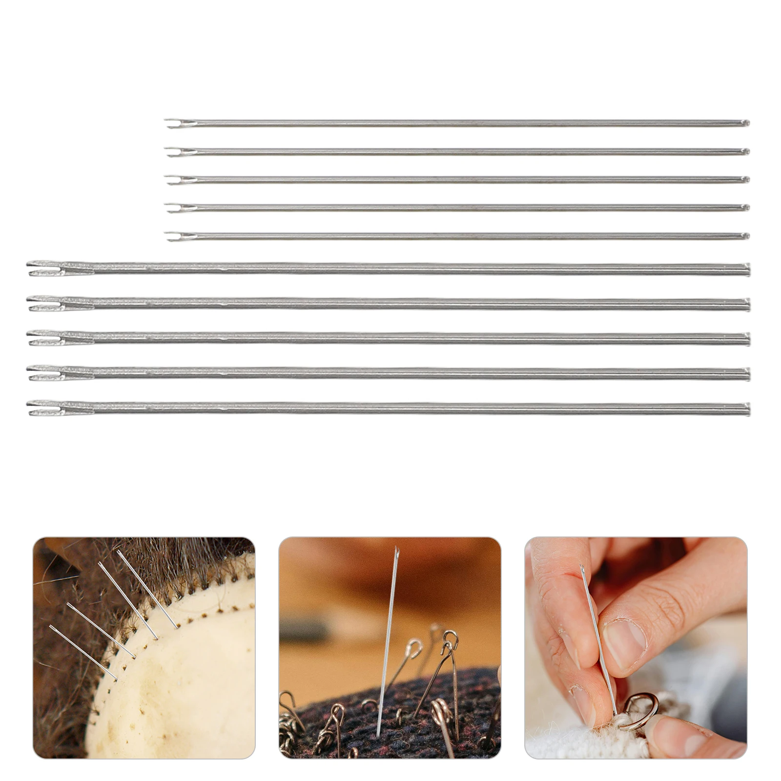 

10pcs Hair Rooting Tools Reusable Safe Needle Set For Diy Making Rerooting Repair Kit Hair Accessories