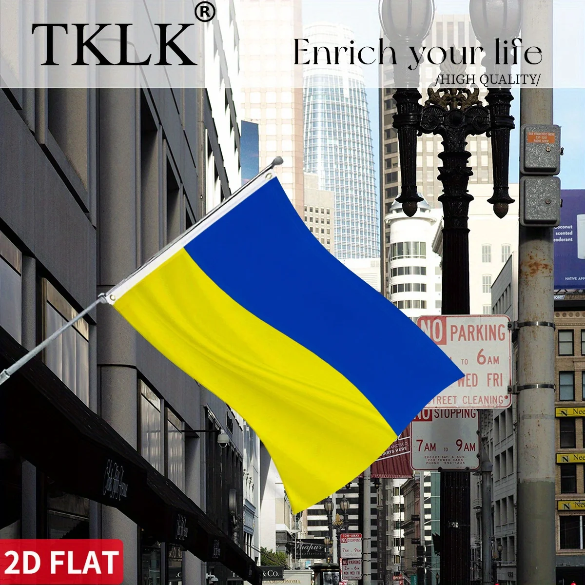

1pc Polyester Ukraine national flag, 3x5FT vibrant colors polyester, Classic blue yellow Design Flag