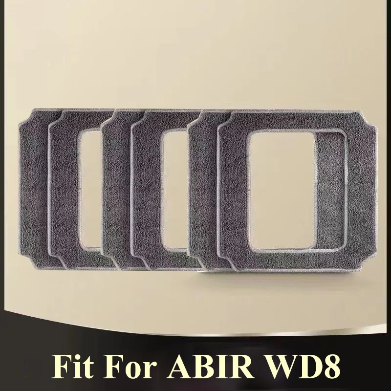 6 uds fregonas de limpieza de ventanas para ABIR WD8, paño de fregado de vidrio de microfibra reutilizable para Robot aspirador, trapos de limpieza de 21cm de grosor