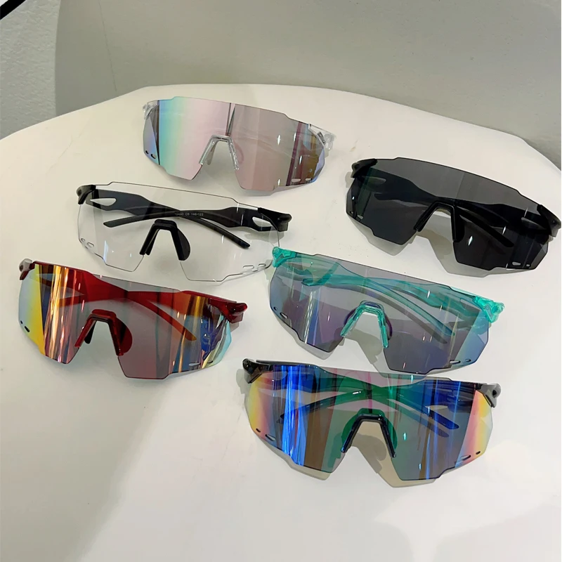 KAMMPT Rimless Oversized Goggle Men 2025 New Wrapped Round Mirror Sports Sunglasses Trendy Outdoor Cycling Protective Shades