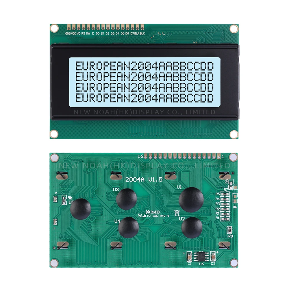 Европейская серая пленка с черными буквами 2004A 3,3 В, символьный ЖК-модуль 4*20 4X20 2004 ST7066U, оснащенный встроенной светодиодной подсветкой