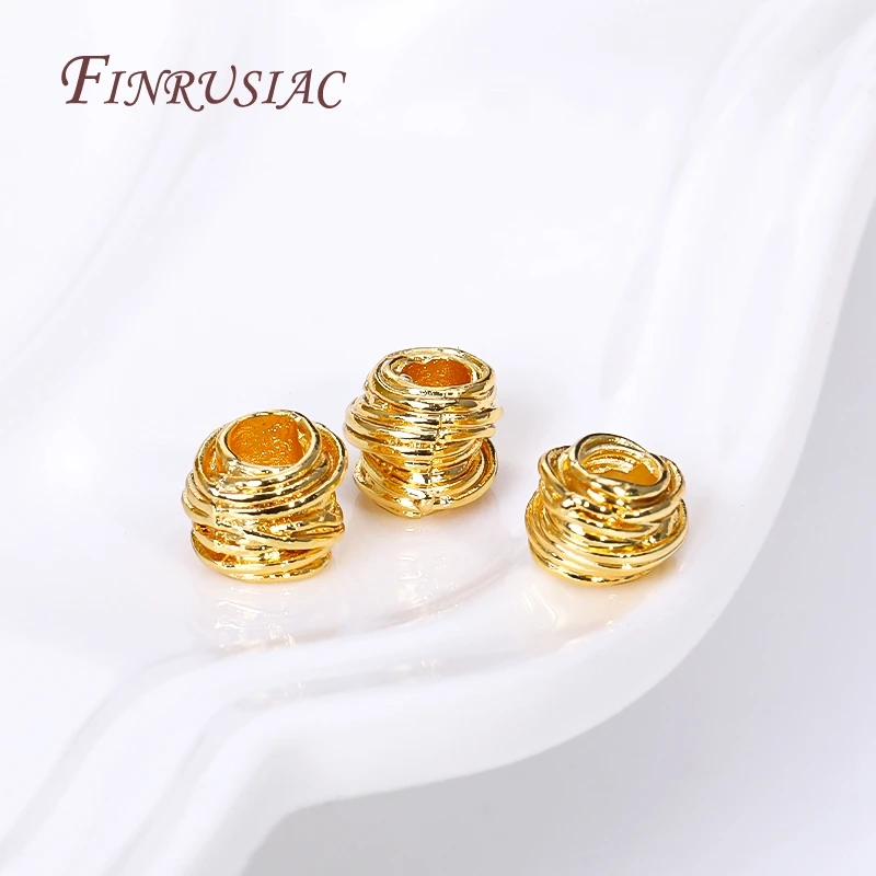 20/40/60 Stück 14K/18K vergoldete Messing-Webeperlen für DIY-Armbänder, Halsketten, Schmuckherstellung, Dekorationsperlen – Detail 24