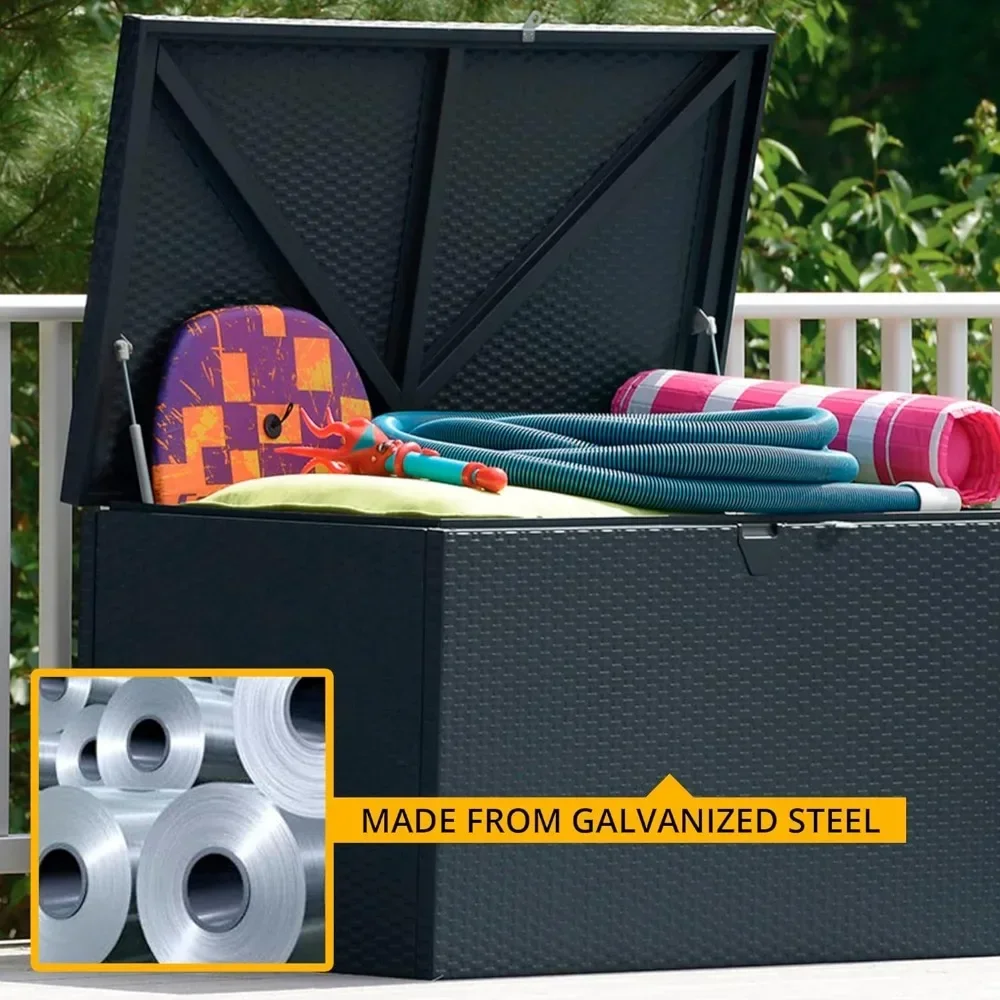 Doterra 4' X 2' X 2' Spacemaker Anthracite 134 Gallon Hot-Dipped Galvanized Steel Storage Deck Box Clothes Storage Organizer