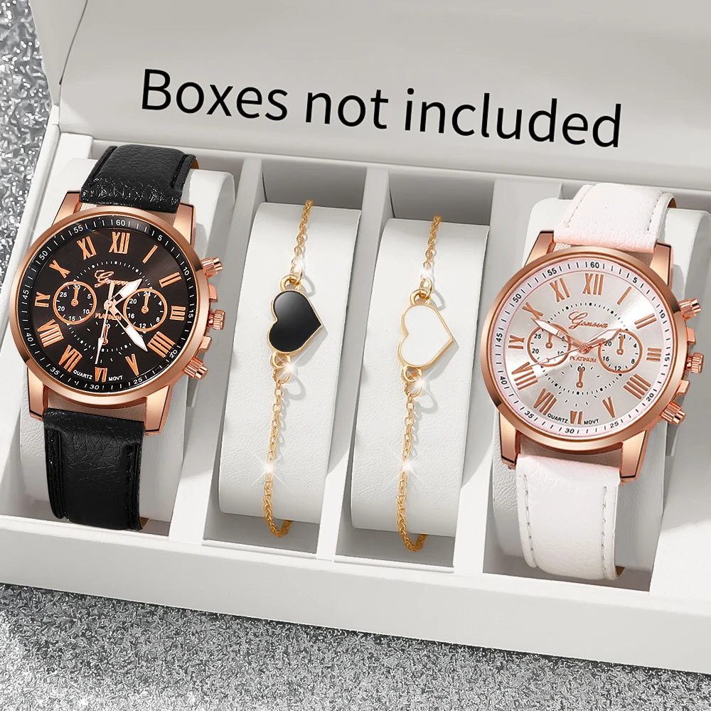 4PC Women's Watch Elegant Jewelry Set for Daily Dressing and Party Gifts to Family and Friends