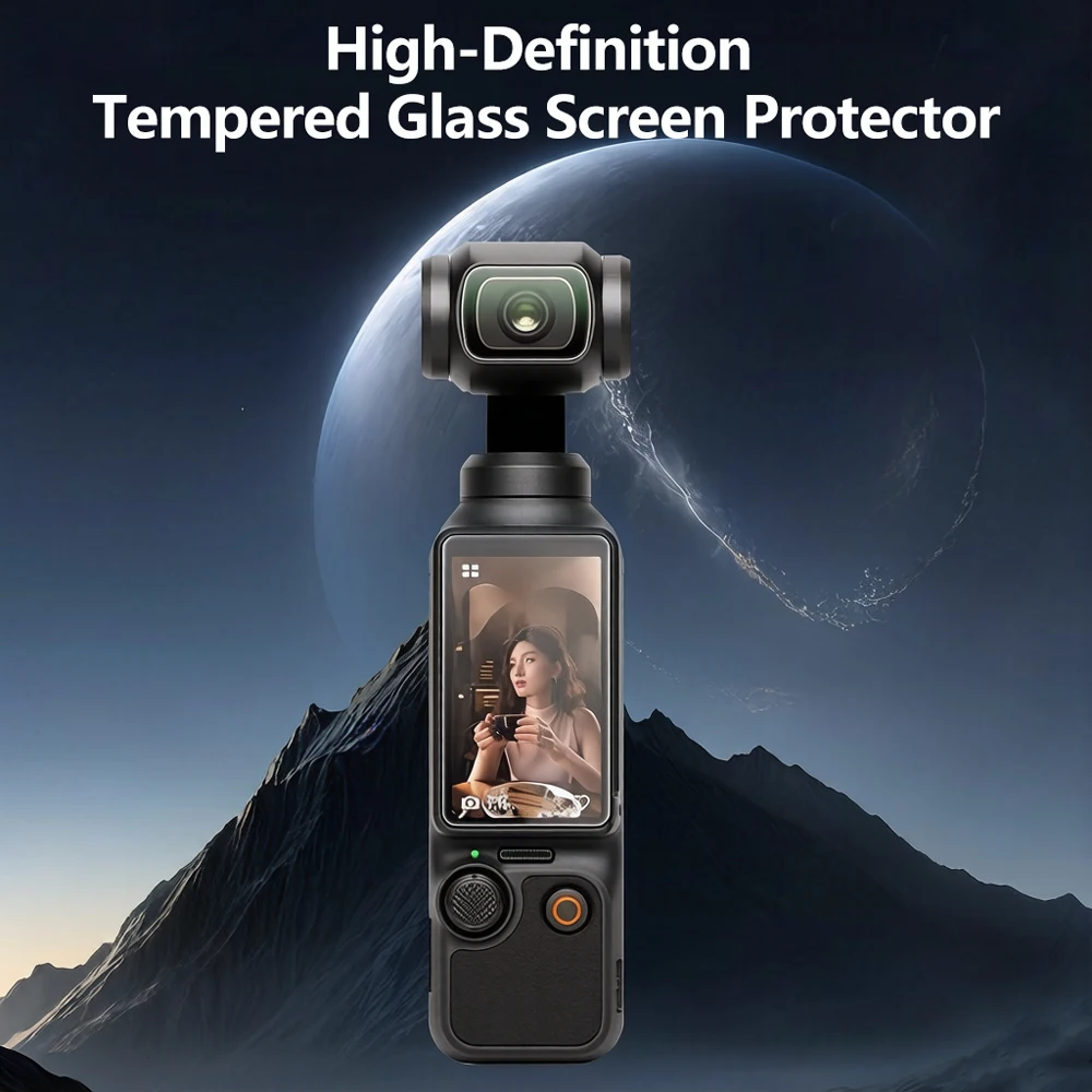Premium Tempered Glass Screen Protector for DJI Osmo Pocket 3 Full Coverage HD Clear with Lens Protector Film and Cleaning Kit