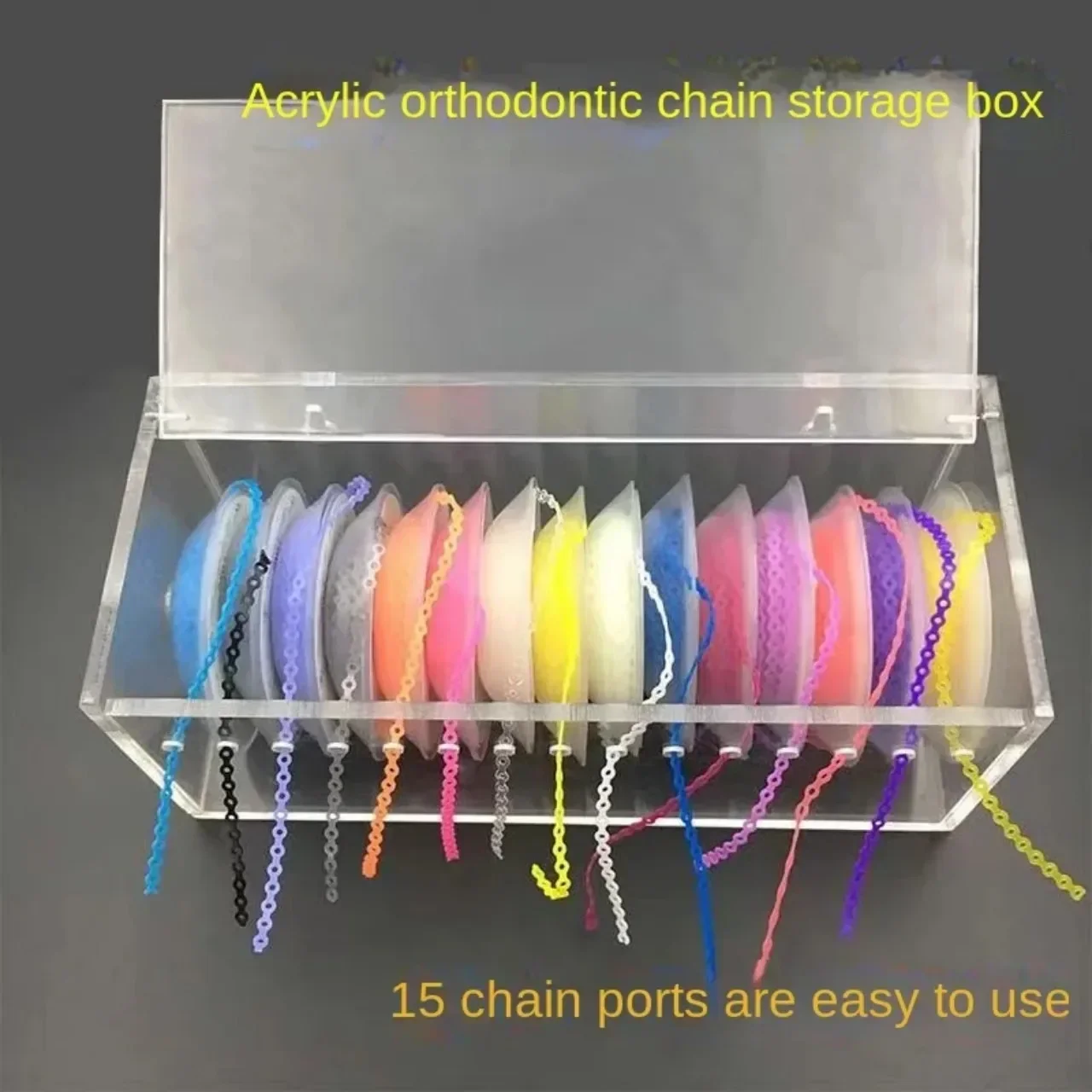 Dental High Quality Dentistry Orthodontic Power Chain Dispenser Placing Box Acrylic Rubber Band Organizer Orthodontic   Tool