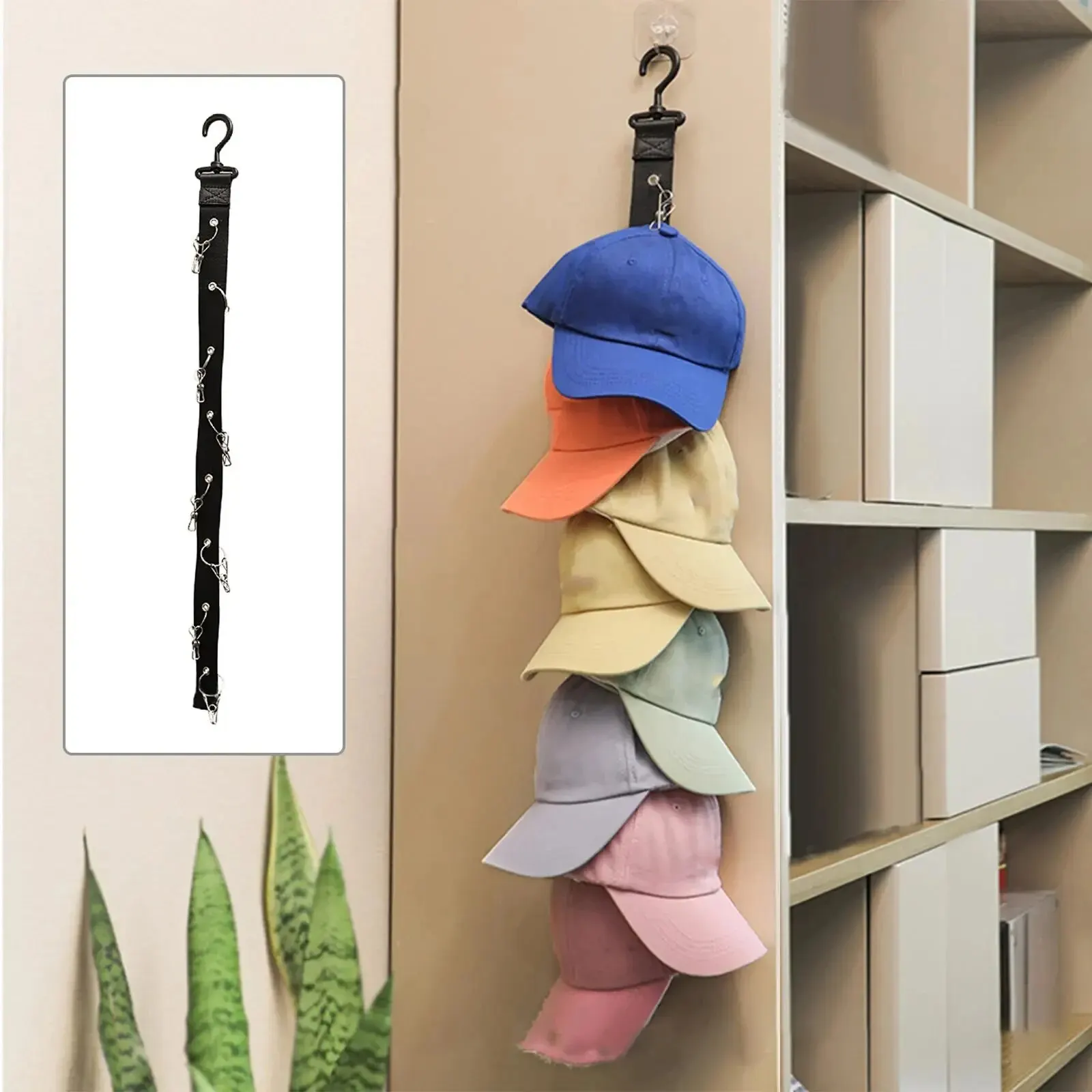 1PC Hanging with Hook with Metal Clips Hat Collections Caps Rack Hat Golf Caps Stand for Baseball Caps Golf Caps