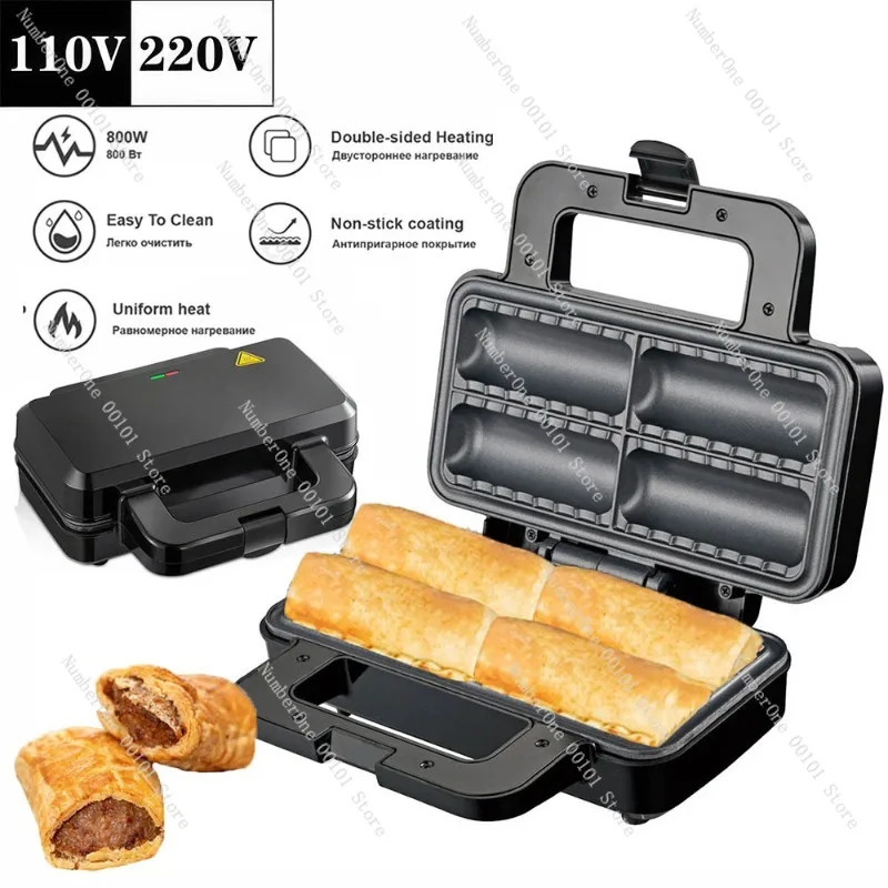 Home Sausage and Hot Dog Maker, 110V/220V Standard, Breakfast and Sandwich Machine, Waffle Machine Compatible, Multi-functional