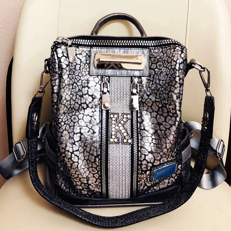 

Luxury Brand Fashion Backpack Women High Quality Leather Backpack Teenage Girls School Bag Female Large Capacity Travel Backpack