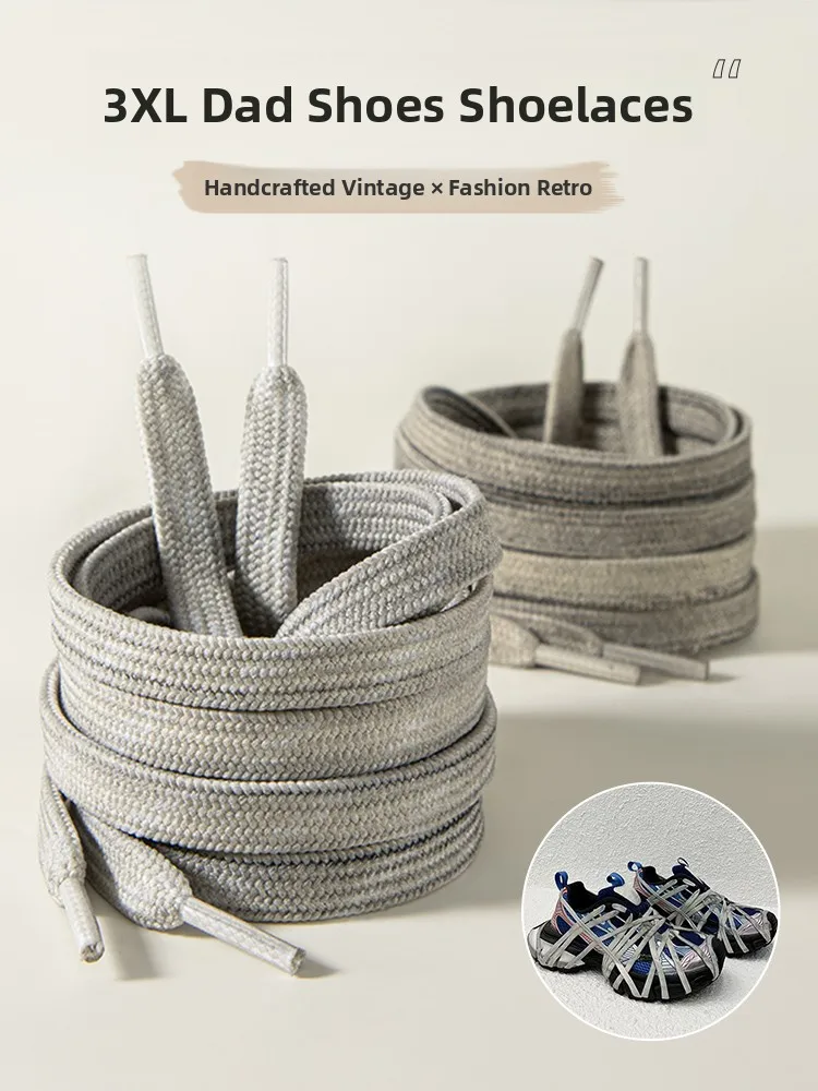 

Vintage Dir oe Laces for Paris Dad oes 3XL Wide Flat Head Knotting Band Suitable for Small Dir oes White oe Ropes