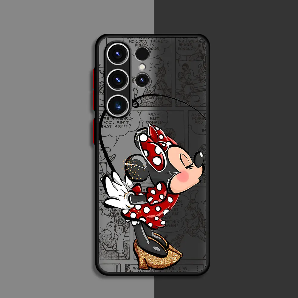 Phone Case for Samsung Galaxy S21 S9 S10 Lite S23 Ultra S20 FE S22 Plus S24 Ultra Cover Disney Mickey Minnie Mouse Matte Capa
