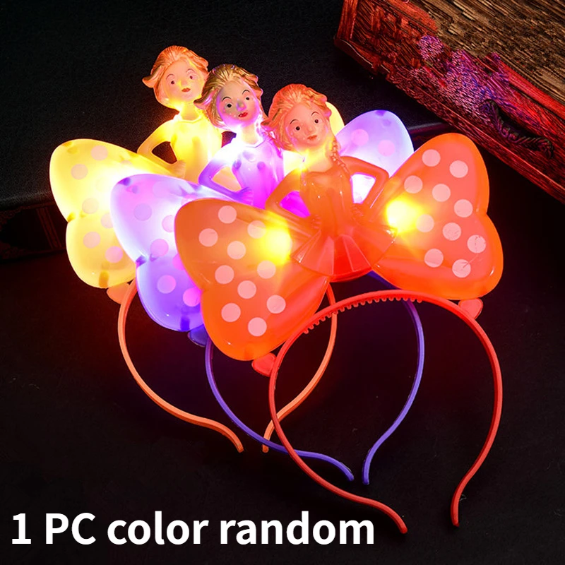 

3PC New festival LED Flashing Glow Headband Women Girls Crown Heart Light Up Hairbands Hair Accessories Glow Party Supplies