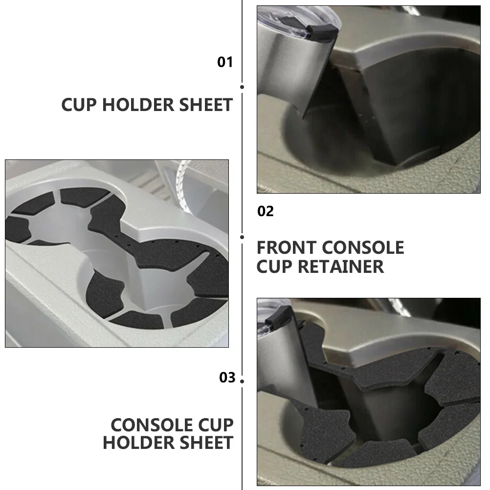 

Console Cup Holder Fixing Sheet Durable Eva Front Console Cup Insert Sheet Stable Installation for Driving Use