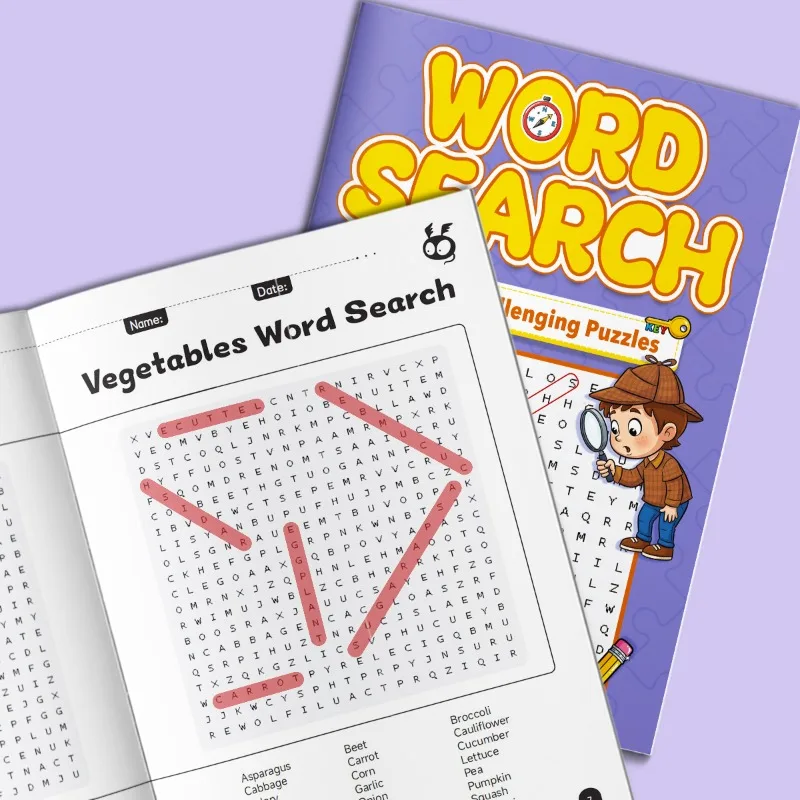Word Search Activity Workbook for Students, Structured Vocabulary-Building Puzzles Supporting Spelling, Focus