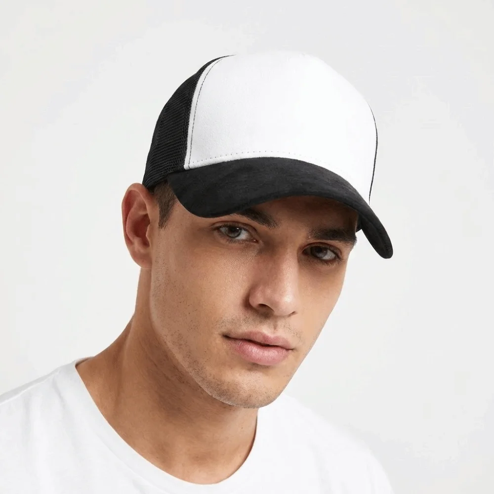 

Suede Mesh Peaked Cap Hollow Big Head Circumference Men Baseball Hat Korean Style Polyester Women Sunshade Hat Versatile