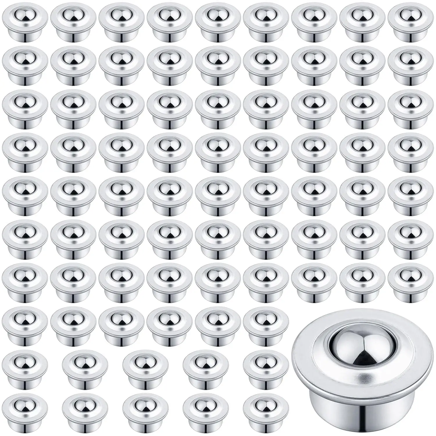 

80 шт. стальных шариковых подшипников 5/8 дюйма, 360 шт. ° Поворотный механизм, грузоподъемность 44 фунта для конвейеров и мебели