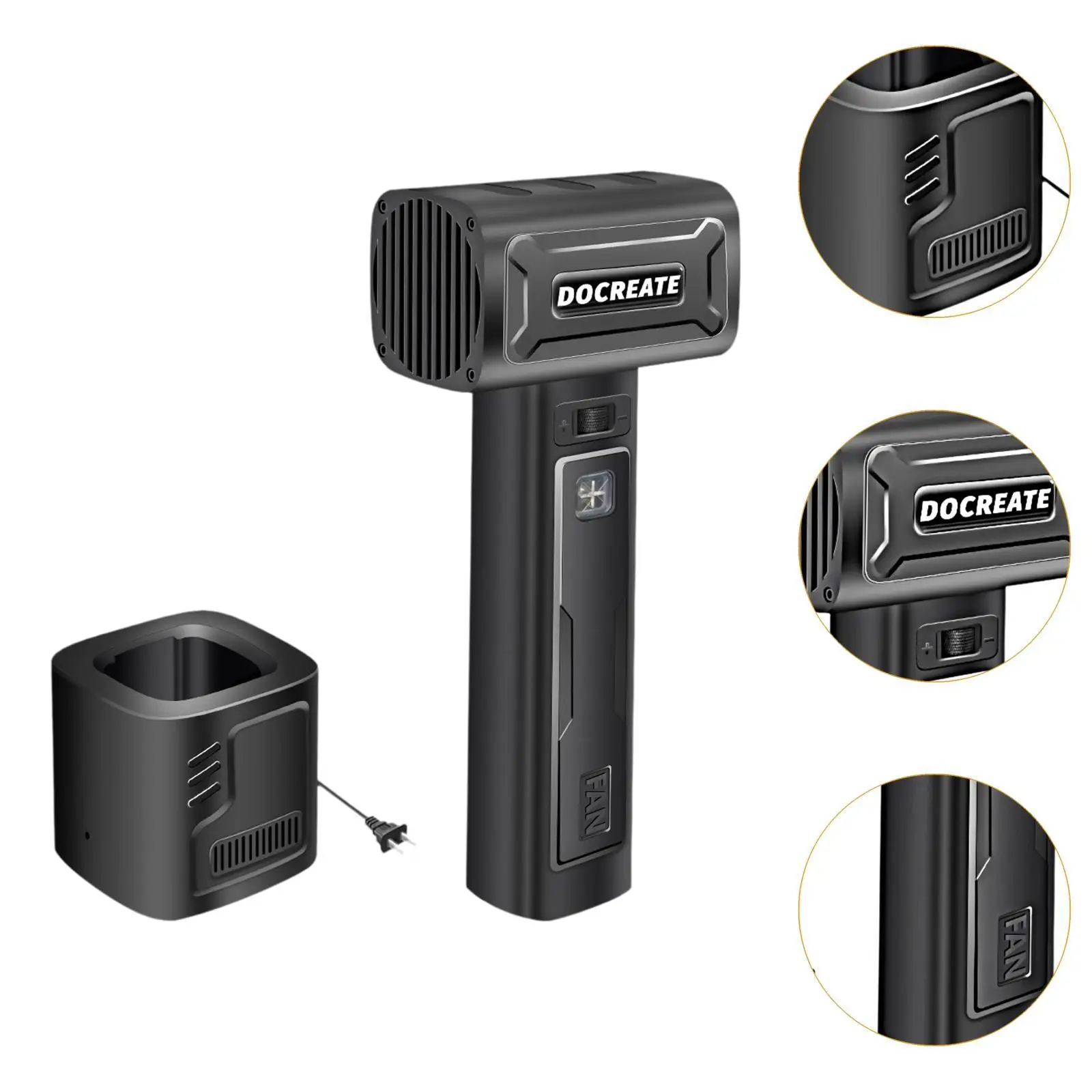 High Speed Turbofan Brushless Rechargeable Multifunctional Violent Fan for Outdoors Workshop Crevices Computer Keyboards Window