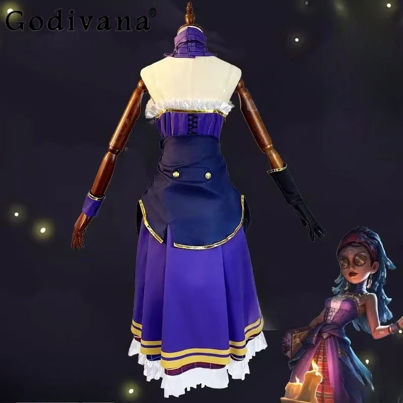 手袋メガネ小道具セット女性制服セットアイデンティティⅤエンチャントレスコスプレスーツ女性ハロウィンパーティー新しいジャケット衣装