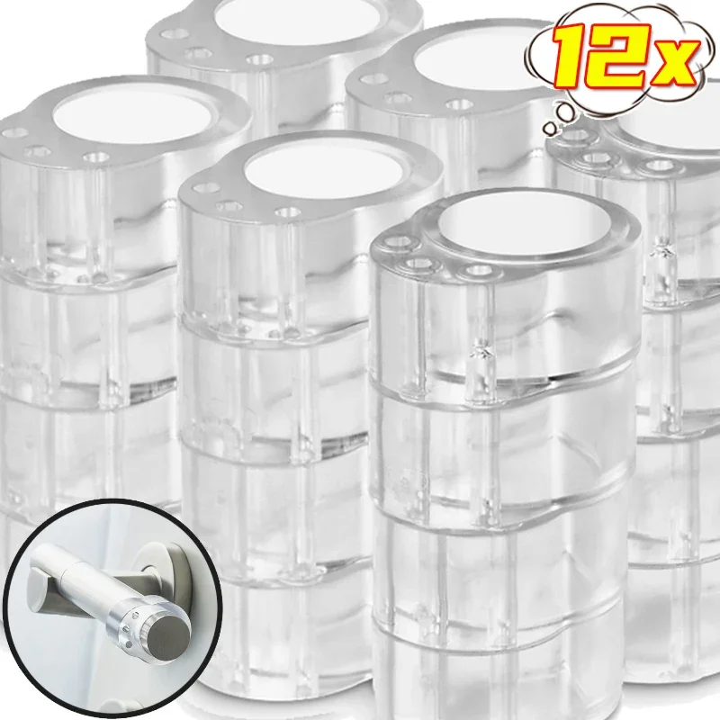 

1/12PCS Door Handle Anti-collision Rings PVC Clear Door Handle Buffer Wall Protection Pads Furniture Shock Absorber Door Stops