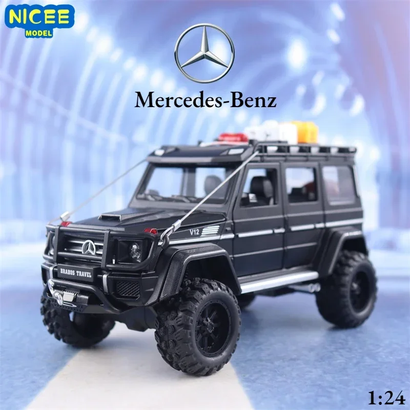 

Модифицированная версия внедорожника Mercedes-Benz G550 4X4 1:24, литая машина, модель автомобиля из металлического сплава, детские игрушки, коллекционный подарок A640