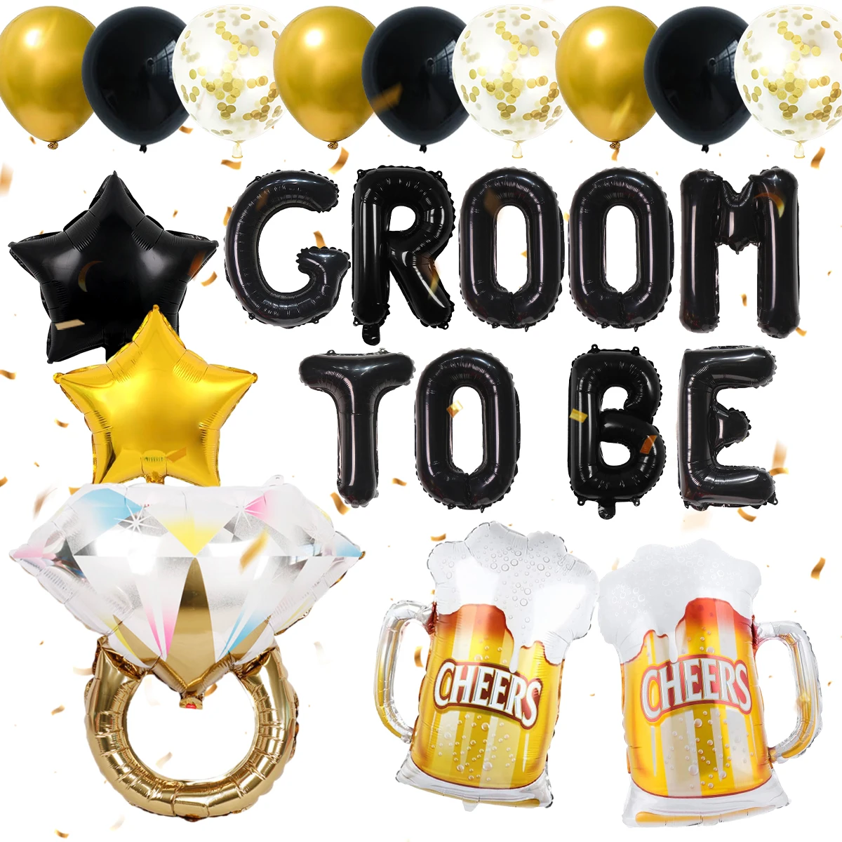 29pcs Men's Bachelor Party Decorations, Groom, Engagement, Wedding Party, Bridesmaid/Future Husband Pre-Wedding Decorations