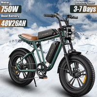 ENGWE M20 Electric Bicycle 750W Powerful Motor 48V26AH Dual Lithium Battery Aldult Electric Bike 20*4.0-In Fat Tire Snow E-bike