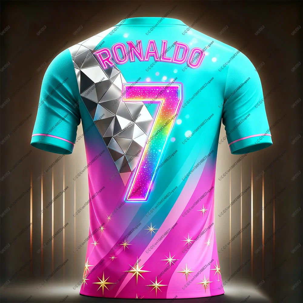 كرة القدم جيرسي المحملة الرجال هدية كرة القدم في الهواء الطلق البرتغال تنفس رياضية عادية الذكور الصبي تي شيرت التجفيف السريع الأعلى رونالدو 7 #3