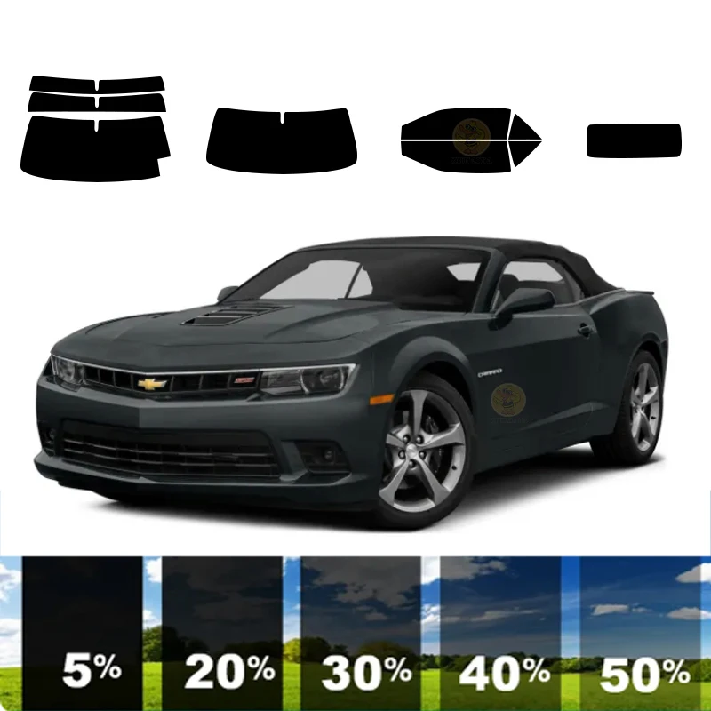 

precut Removable Window Tint Film For Car 100% UVR Heat Insulation Carbon ﻿For CHEVROLET CAMARO 2 DR CONVERTIBLE 2011-2015