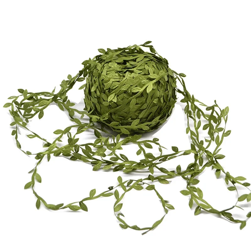

10 Meter Silk Leaf-Shaped Handmake Artificial green Leaves Wedding Decoration Wreath Scrapbooking Flower