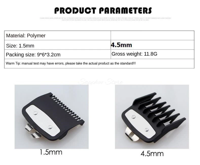 2/3/4 stücke Für Wahl Universal Haar Clipper Grenze Kamm Schwarz Transparent Rot Guide Trimmer Wachen Befestigung 1,5mm 3mm 4,5mm 6mm – Detail 19