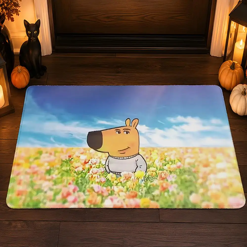 Funny Chill Guy Floor Mat Flannel Rug Soft Non Slip Washable Door Mat For Bathroom Bedroom Kitchen Home Decor