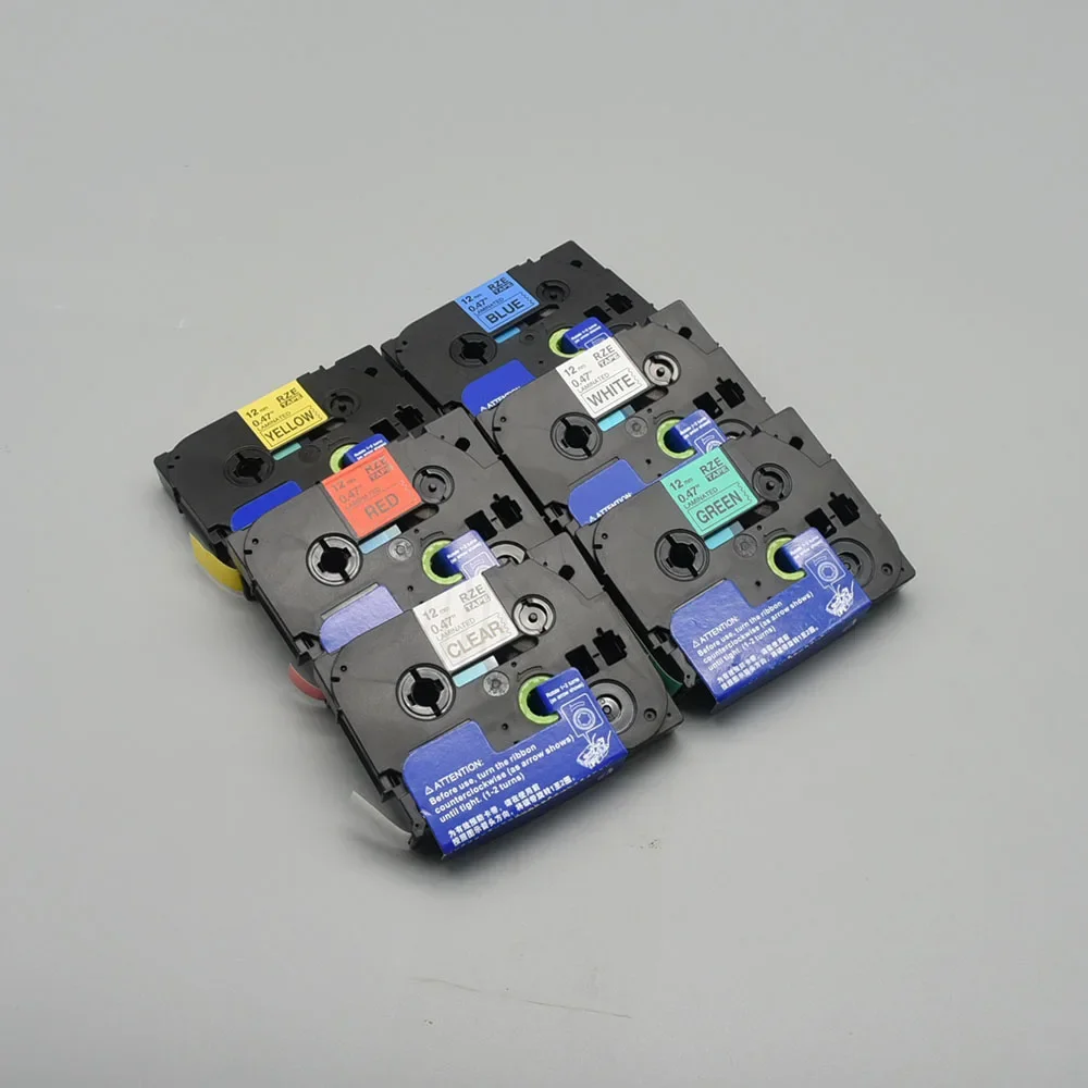 เทปฉลาก 6/9/12 มม. 231 TZ-White-Label Tape 221 211 เทปเคลือบ 631 431 531 ริบบิ้นสำหรับเครื่องพิมพ์ฉลาก Brother PT-H110