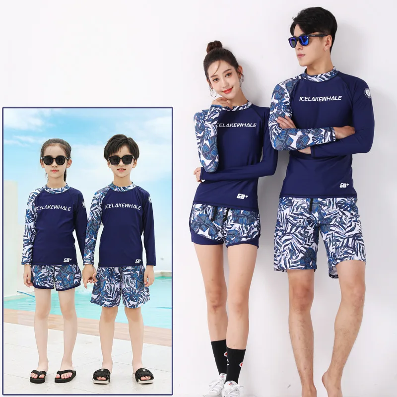 Boys/Girls Rash Guards 2pcs/set  Swim Shirt+Shorts Long Sleeve for Kids Youth Sun Protection Rashguard Water Swimming Fishing