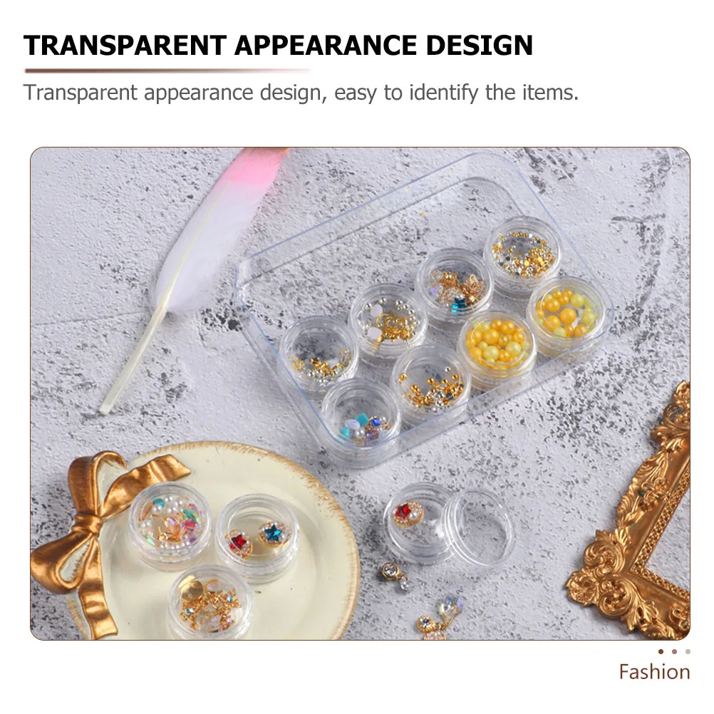 

3 Sets Transparent Manicure Accessories Storage Boxes Durable Rounded Sturdy Compact Container Dustproof Anti-Loss