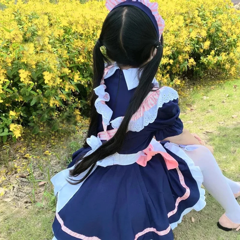 女性と女の子のためのロリータアニメメイドドレス、コスプレ衣装、かわいい猫の爪、コミックドレス、ウェイトレス、メイドパーティー、ステージコスチューム、uy3207