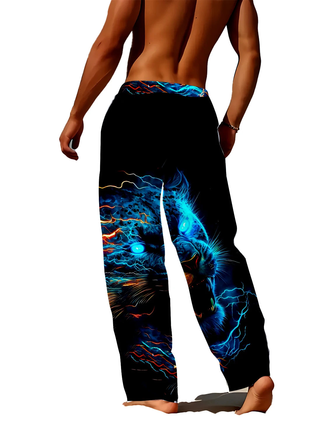 

Весенние и осенние мужские повседневные брюки с 3D цифровым рисунком пантеры, свободные, удобные, быстросохнущие, не выцветающие мужские брюки